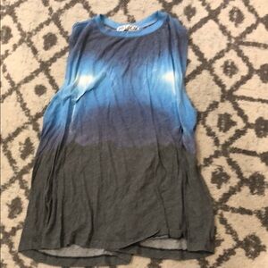 Wildfox Blue and Gray Muscle Tee Sleeveless